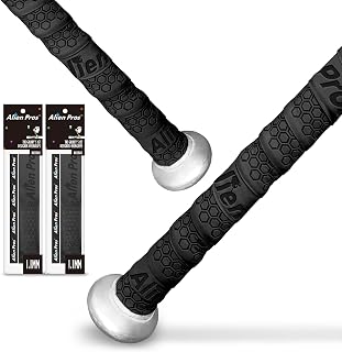 Alien Pros 1.1mm Precut Baseball Bat Grip Tape (2/4 Grips) - Tacky Pro Feel Wrap for No-Slip Swings & Home Runs