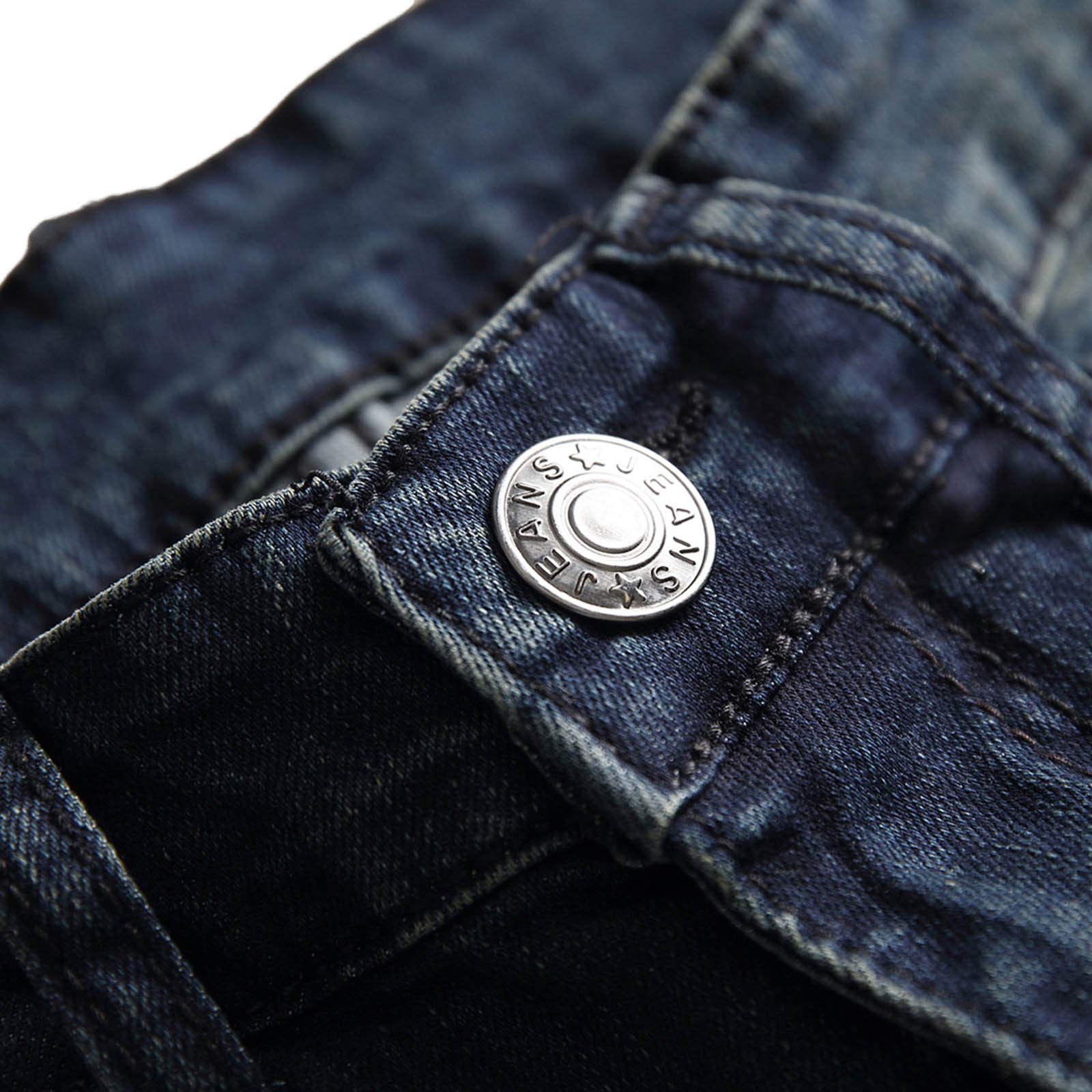 MILAX Jeans skinny da uomo Destroyed Ripped strappati, slim fit, stretch stretch con cerniera alla caviglia strappata per jeans da uomo