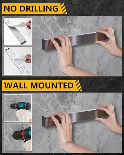 Miniatura 2 de Soporte magnético para cuchillos, 2 unidades, 16 pulgadas, tira magnética de acero inoxidable de alta calidad, tira magnética resistente para