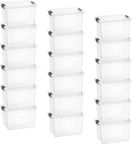 Miniatura 80 de Superio Cajas de almacenamiento transparentes con tapas, contenedores de plástico de 4.5 cuartos para organizar, cajas apilables, sin BPA, no