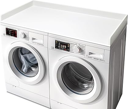 Gashell Washer Dryer Countertop, 27.5 x 54 Bamboo Washer and Dryer Countertop for Laundry Room Organization(White)