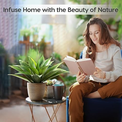 Miniatura 9 de Velener Planta artificial de agave falso planta de agave falsa sin maceta para decoración de habitaciones, planta de agave sintética resistente a