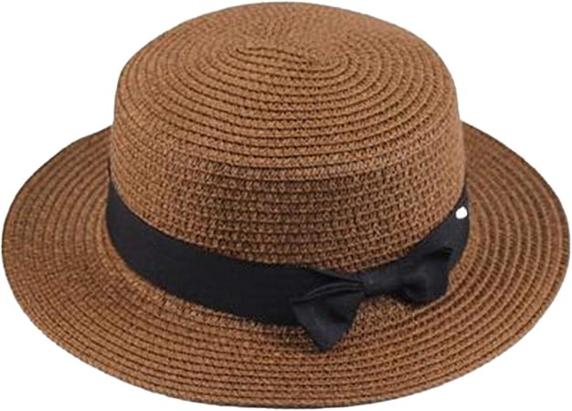 ZZDH Straw Hat Wide Brim Women's Summer 