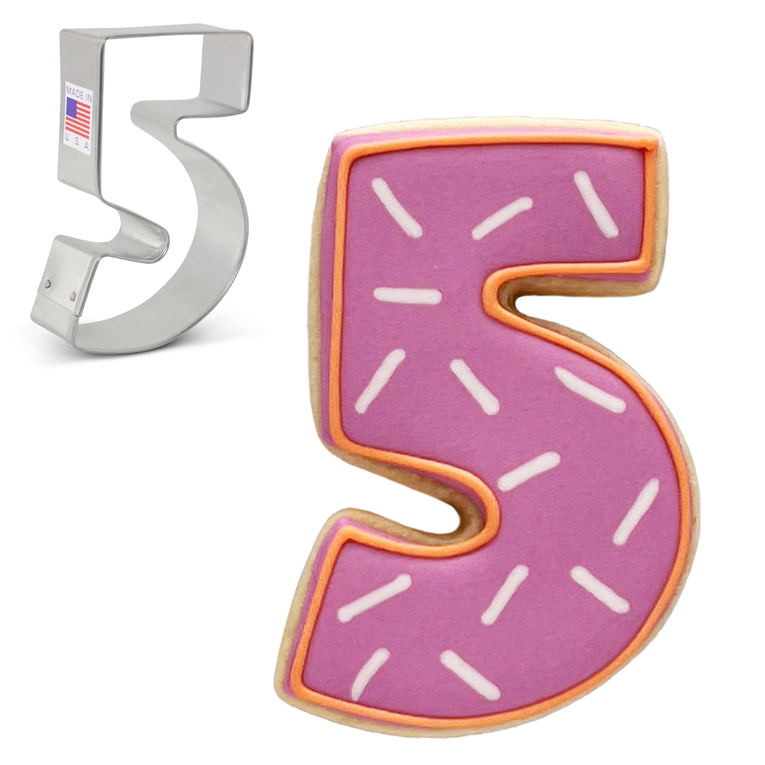 Ann Clark Cookie Cutters Number Five / #5 Cookie Cutter, 3.25" Made in USA