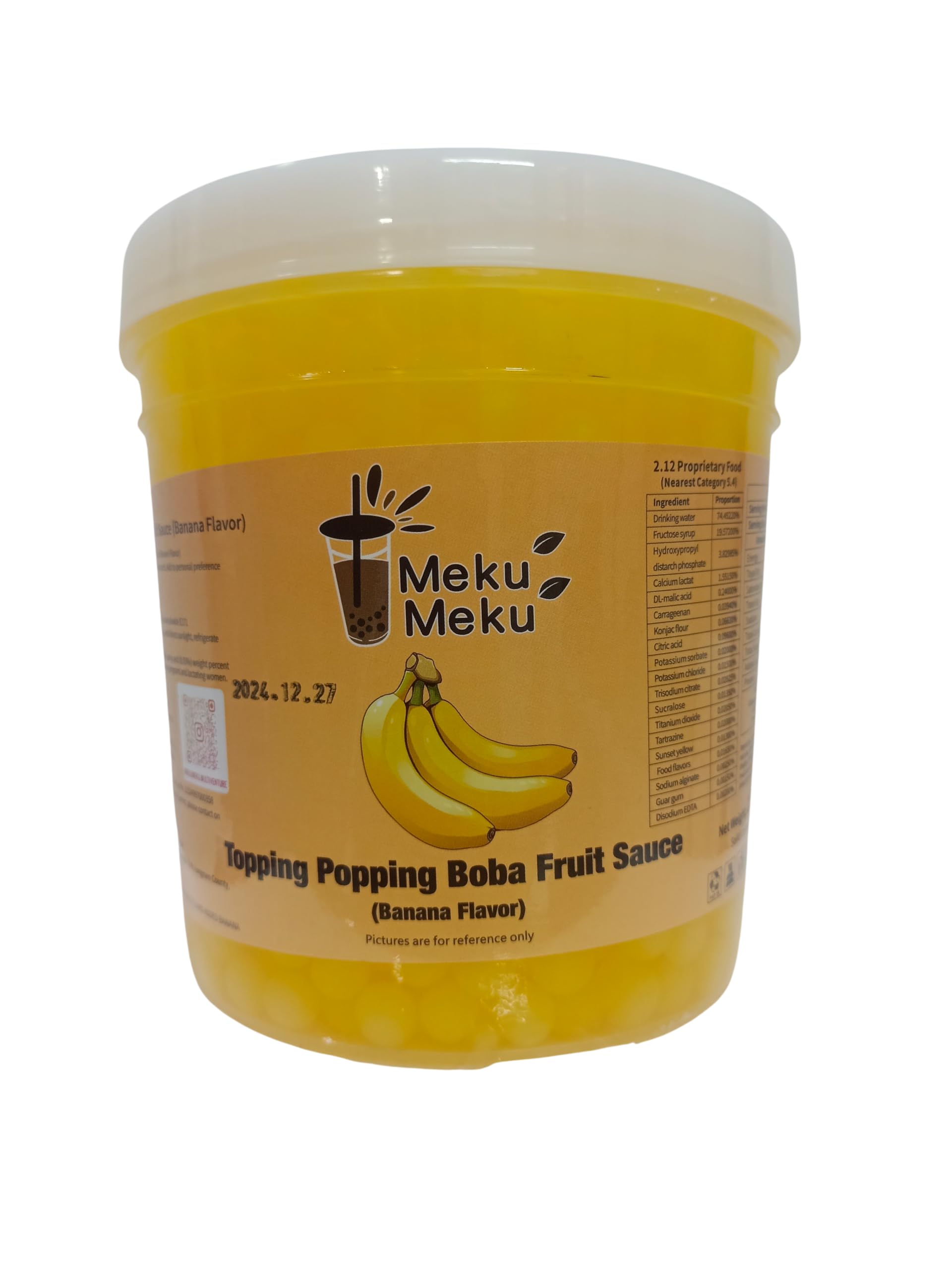 Meku Meku Banana Flavour Popping Premium Boba Pearls (1.3kg) Soft and Chewy, Perfect for Bubble Tea & More!-image-26