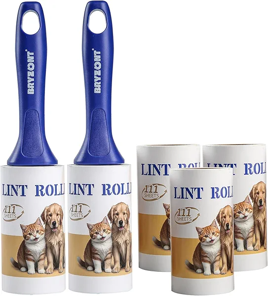 Lint Rollers Pet Hair Remover 555 Sticky Sheets Lint Roller Set of 2 Handles 5 Rollers for Clothes Furniture Couch Carpet Dog Hair Removal Animal Fur Fuzz Debris