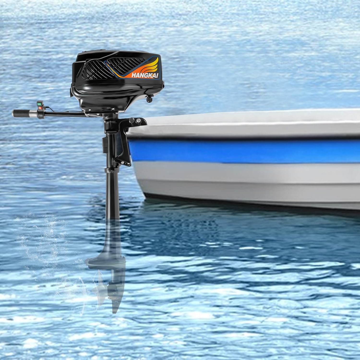 Electric Outboard Motor, 4 HP 48V Long Shaft Outboard Motor Engine Trolling Motor Fishing Boat Engine 1000W USA Stock, Propeller for Small Fishing Boats Rubber Boats Canoe