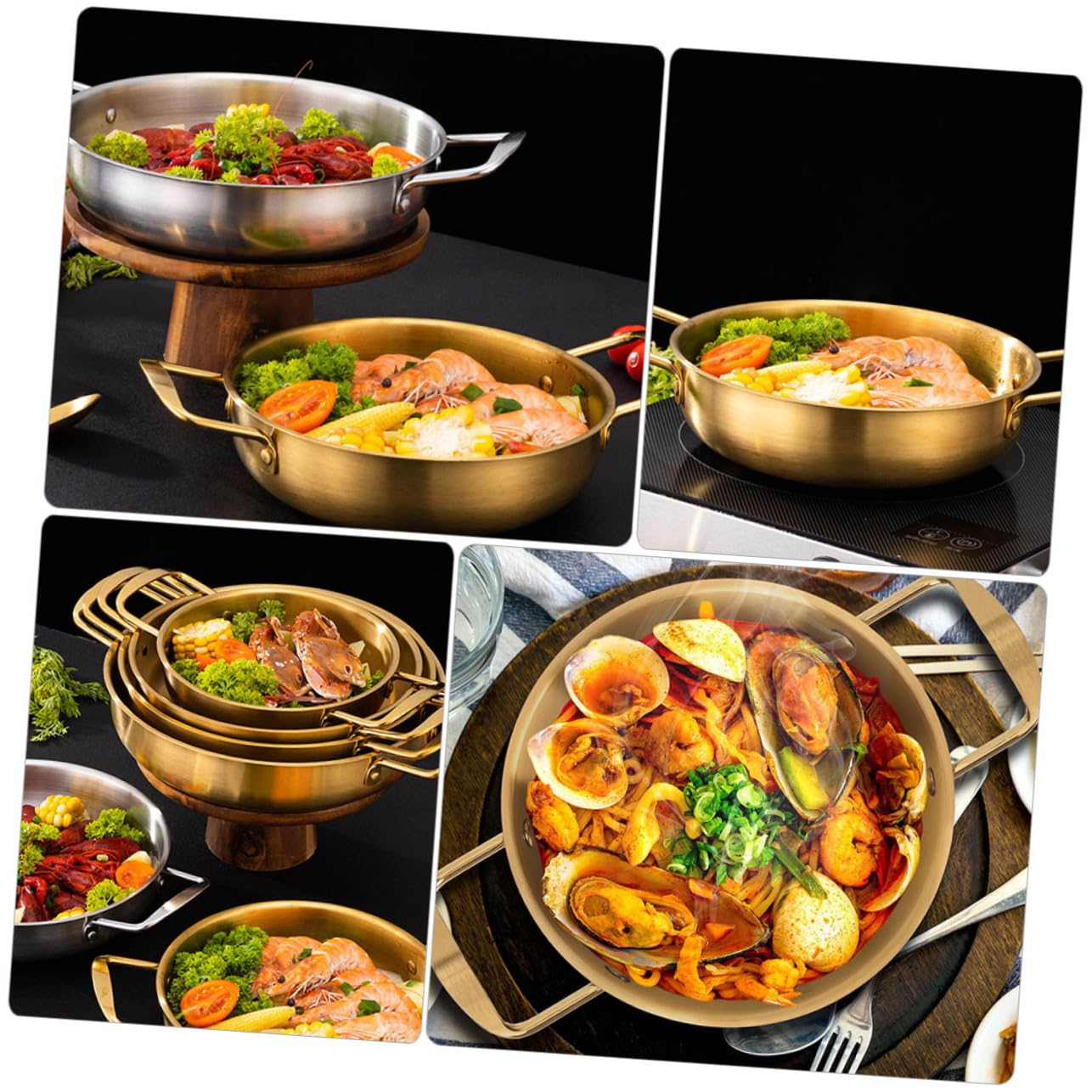 Pentola per Stufato Smaltata, 2 Pezzi di Pentole da Cucina, Pentola per Stufato con Coperchio, Mini Pentola per Noodles, Pentola per Cottura A Vapore Cinese, Pentola per