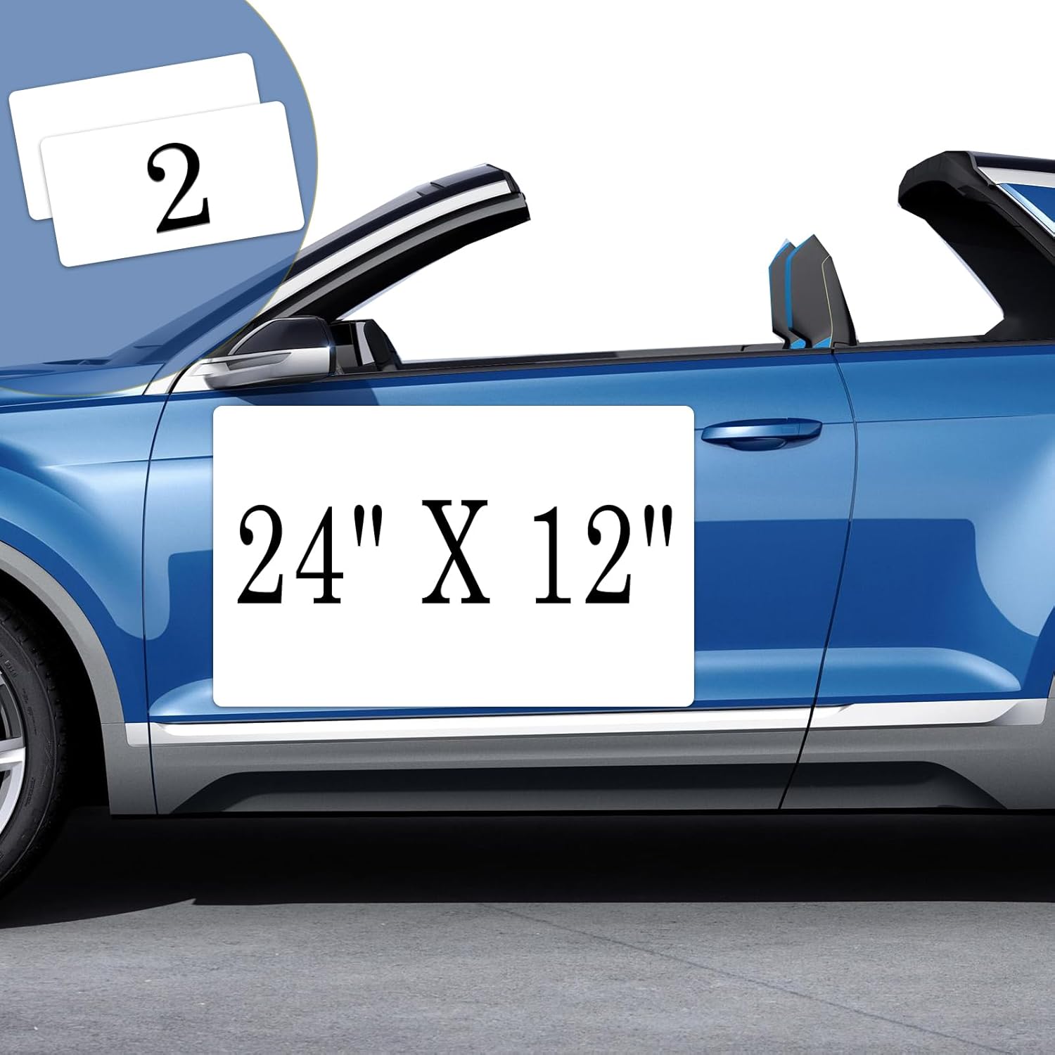 OUCPC Blank Car with 40 mils, 2 Pack 24” x 12” Car and Decals