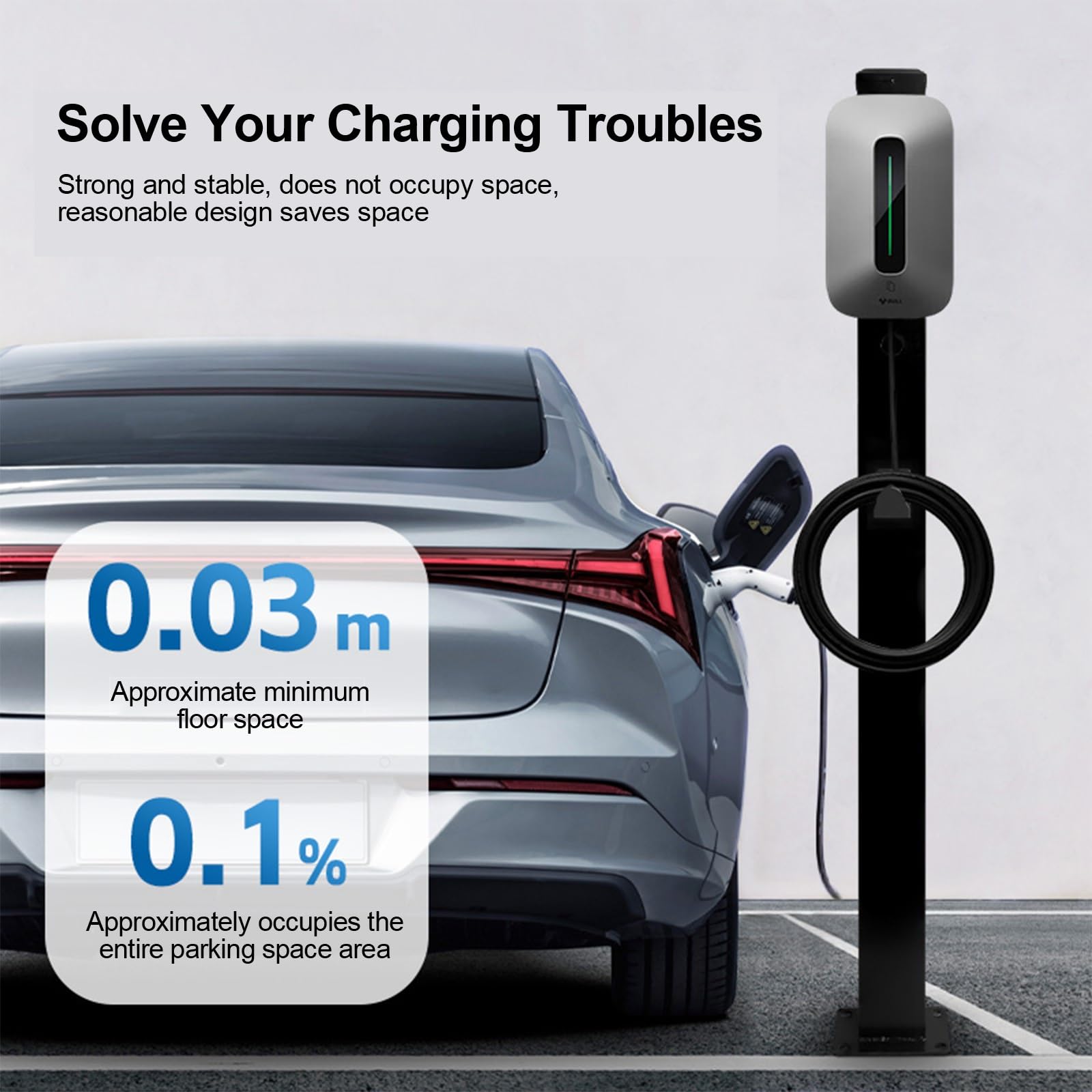 EV-Ladestation Halterung, Heavy Duty EV Ladegerät Sockel, Freistehendes Zubehör für Ladestationen für Elektroautos, Ladestationen für Elektrofahrzeuge, Korrosionsbeständigkeit(170cm)