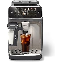 Philips 5500 Series Fully Automatic Espresso Machine, LatteGo Milk System, Integrated Grinder, 20 Hot &amp; Iced Coffee Pre-Sets, Quick Start, SilentBrew, 15-Bar Pressure, Black Chrome (EP5544/94)