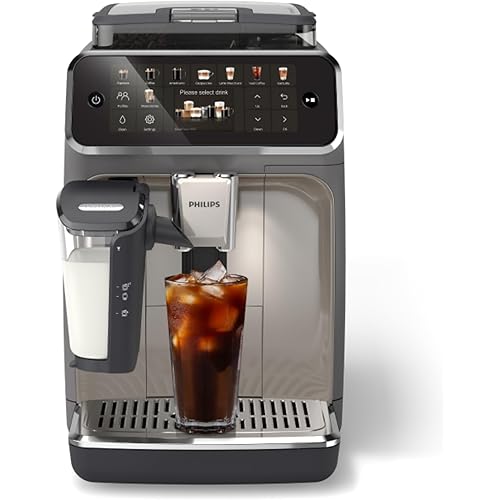 Philips 5500 Series Fully Automatic Espresso Machine, LatteGo Milk System, Integrated Grinder, 20 Hot & Iced Coffee Pre-Sets, Quick Start, SilentBrew, 15-Bar Pressure, Black Chrome (EP5544/94)