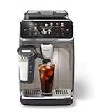 5500 Series Fully Automatic Espresso Machine, LatteGo Milk System, Integrated Grinder, 20 Hot & Iced Coffee Pre-Sets, Quick Start, SilentBrew, 15-Bar Pressure, Black Chrome (EP5544/94)