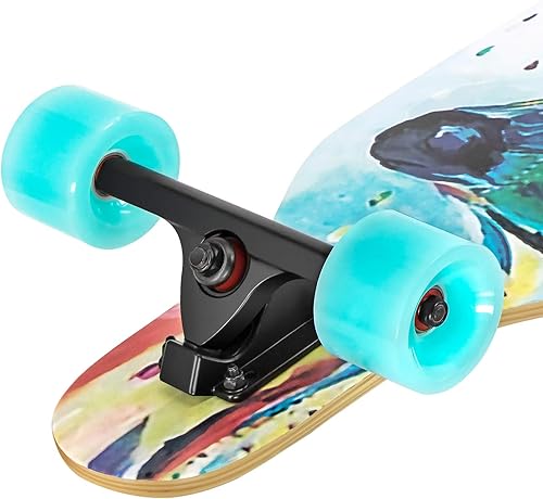 Miniatura 4 de New Olym Longboard Skateboard, 44 pulgadas, 8 capas de arce canadiense Drop Through Longboards para jóvenes principiantes.