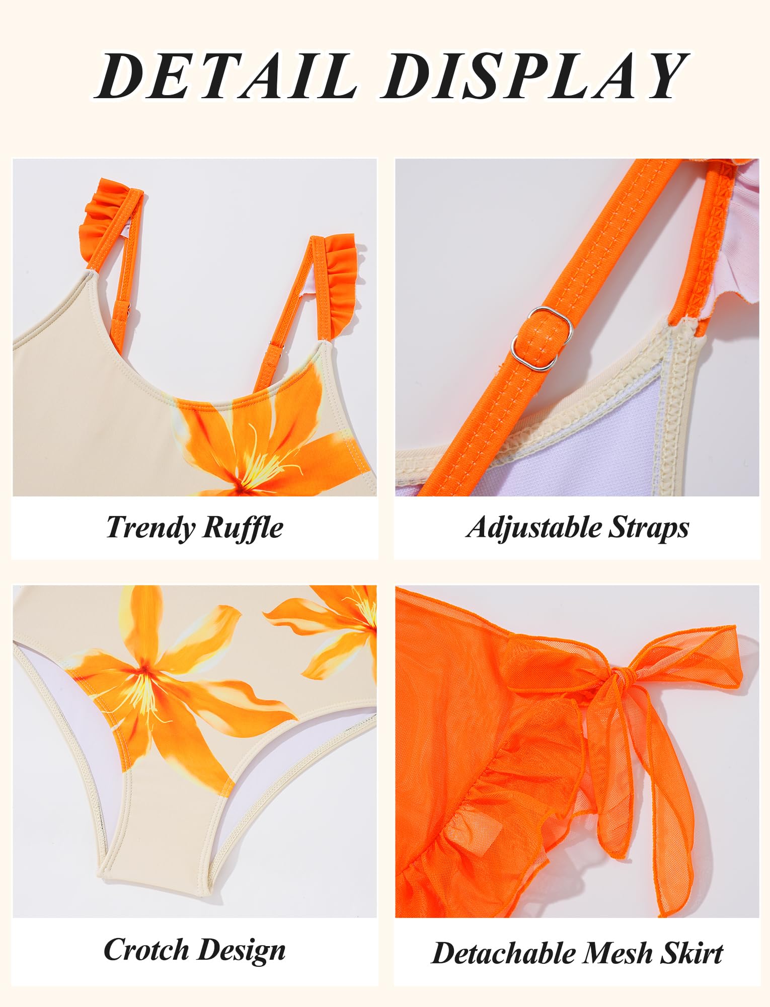 Costume da bagno intero per ragazze con stampa floreale spalline regolabili modesto costumi da bagno con gonna copricostume da spiaggia 5-12 anni