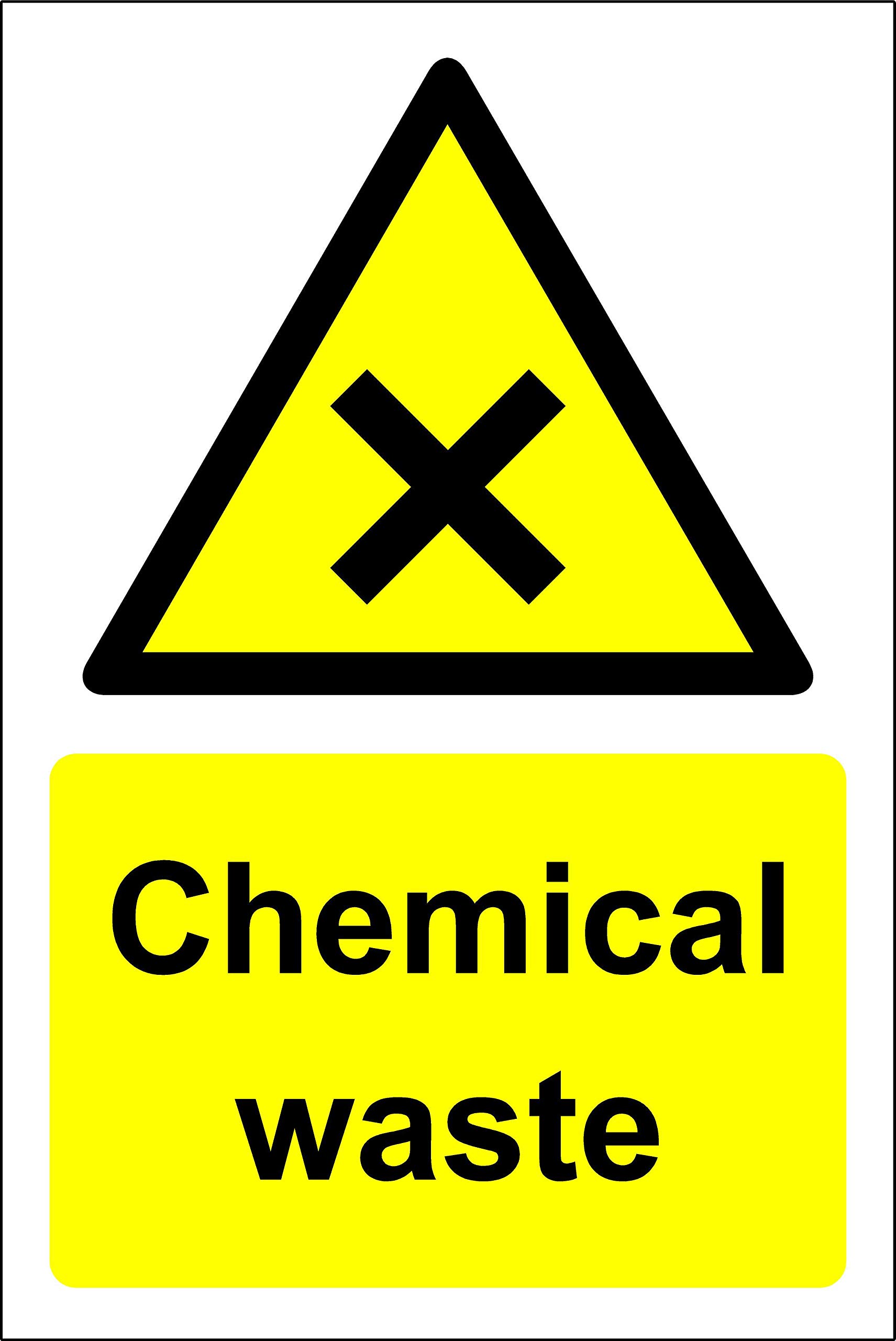 Kpcm Display Ltd Chemical Waste Safety Sign - 1.2Mm Rigid Plastic 200Mm X 150Mm
