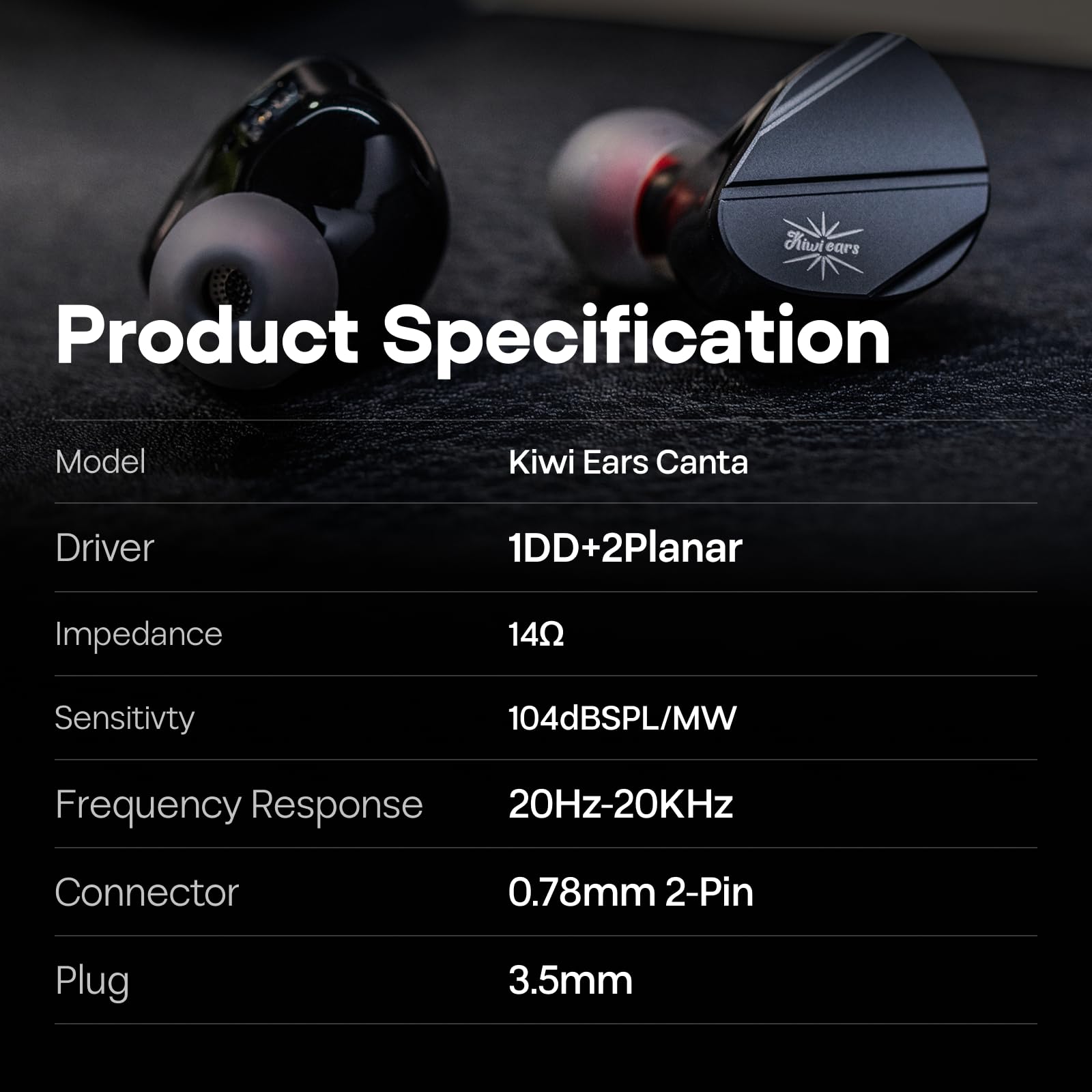 Linsoul Kiwi Ears Canta Ecouteurs Intra-Auriculaires, écouteurs Hybrides 1DD+2Planar, Écouteurs pour Jeu vidéo, Ecouteurs HiFi filaires, avec câble IEM détachable pour Musicien Audiophile