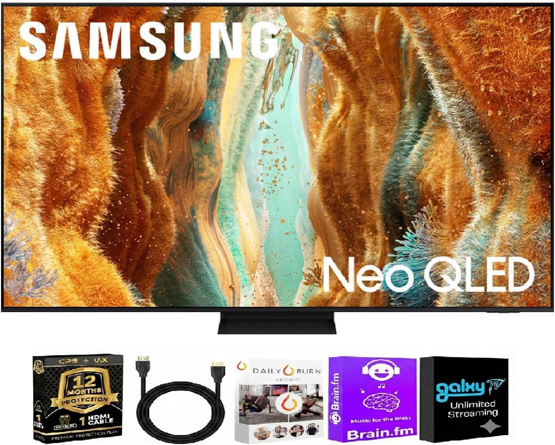 Samsung 85 Inch Class Neo QLED 4K QN70F Vision AI Mini LED Smart TV (2025) with HDR, Motion Xcelerator + HDMI Cable + Streaming Bundle + 12-Month CPS Protection