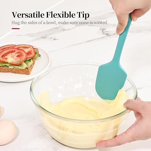 Miniatura 7 de Espátulas resistentes al calor de 600F, juego de raspadores de silicona de cocina sin semless para cocinar, hornear, mezclar, raspar, agitar,