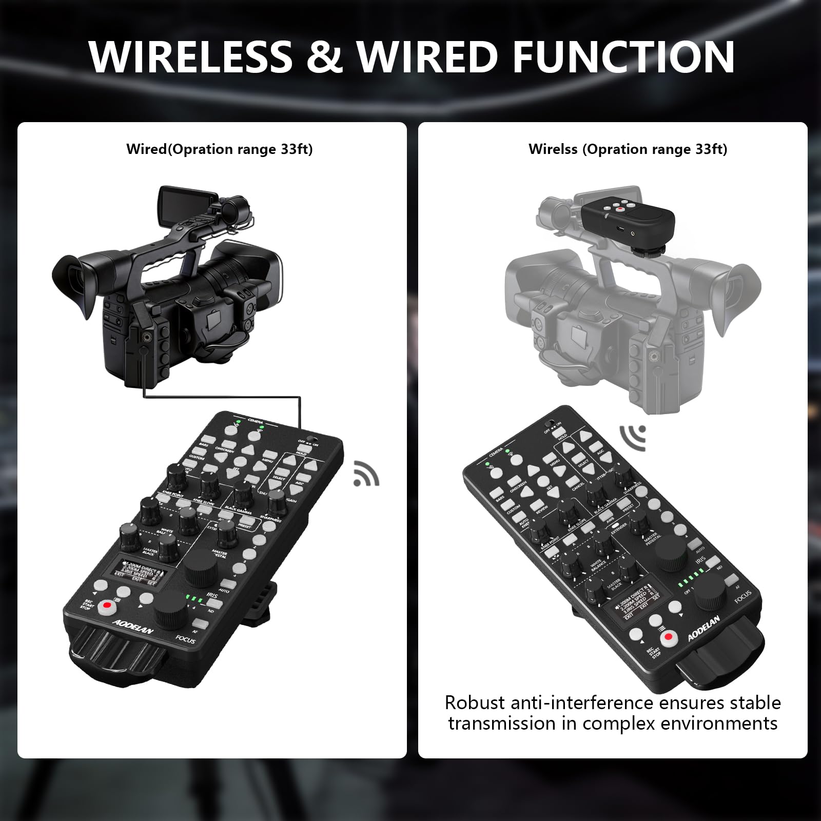 Télécommande sans fil et filaire pour caméscope Canon