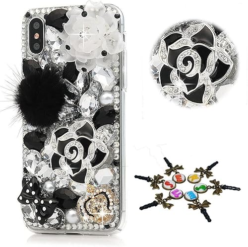 STENES Sparkle - Funda compatible con Samsung Galaxy S20 Ultra - Elegante funda 3D hecha a mano con diseño de rosas y lazos, corona de diamantes de STENES Sparkle - Funda compatible con Samsung Galaxy S20 Ultra - Elegante funda 3D hecha a mano con diseño de rosas y lazos, corona de diamantes de