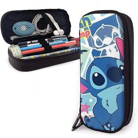 Amazon Co Jp Lmijng ペンケース スティッチ 筆箱 鉛筆バッグ Pu皮革 化粧ポーチ おしゃれ 大容量 かわいい 学生 中学生 高校生 多機能 軽量 人気 男女兼用 ホーム キッチン