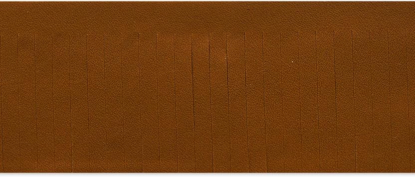 Trims by the Yard 2" Premium Vegan Leather Fringe Trim, Light Brown 10 Yard Cut