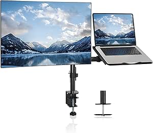 suptek Supporto per Braccio per Monitor da Tavolo per Notebook per schermi da 13-27" | Supporto per Monitor bloccato MD6432TP004
