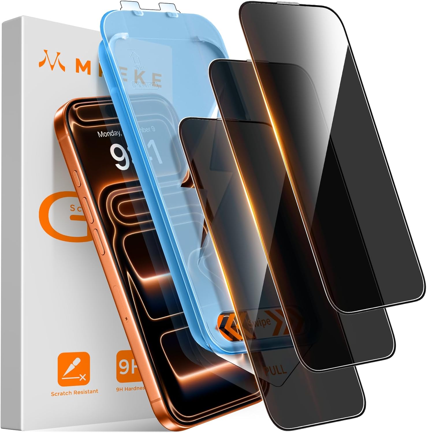 Mkeke for iPhone 17 Pro Max Privacy Screen Protector 3 Pack, 25° Anti Spy & Auto Installation Privacy Screen Protector 9H+ Hardness Full Edge Coverage Tempered Glass for iPhone 17 Pro Max 6.9 inch 2025 Mkeke for iPhone 17 Pro Max Privacy Screen Protector 3 Pack, 25° Anti Spy & Auto Installation Privacy Screen Protector 9H+ Hardness Full Edge Coverage Tempered Glass for iPhone 17 Pro Max 6.9 inch 2025