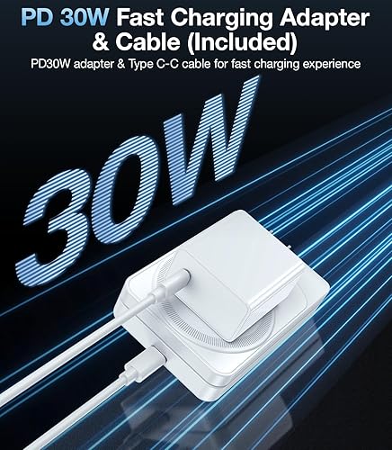 Miniatura 6 de Cargador inalámbrico plegable 3 en 1 certificado Qi2, compatible con estación de carga MagSafe, soporte de cargador rápido de 15 W para iPhone 17,