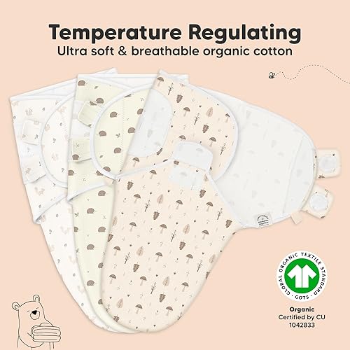 Vista 49 de Paquete de 3 mantas orgánicas para dormir para bebé, para recién nacido, envolturas ergonómicas para bebés de 0 a 3 meses, sacos para dormir, Abc