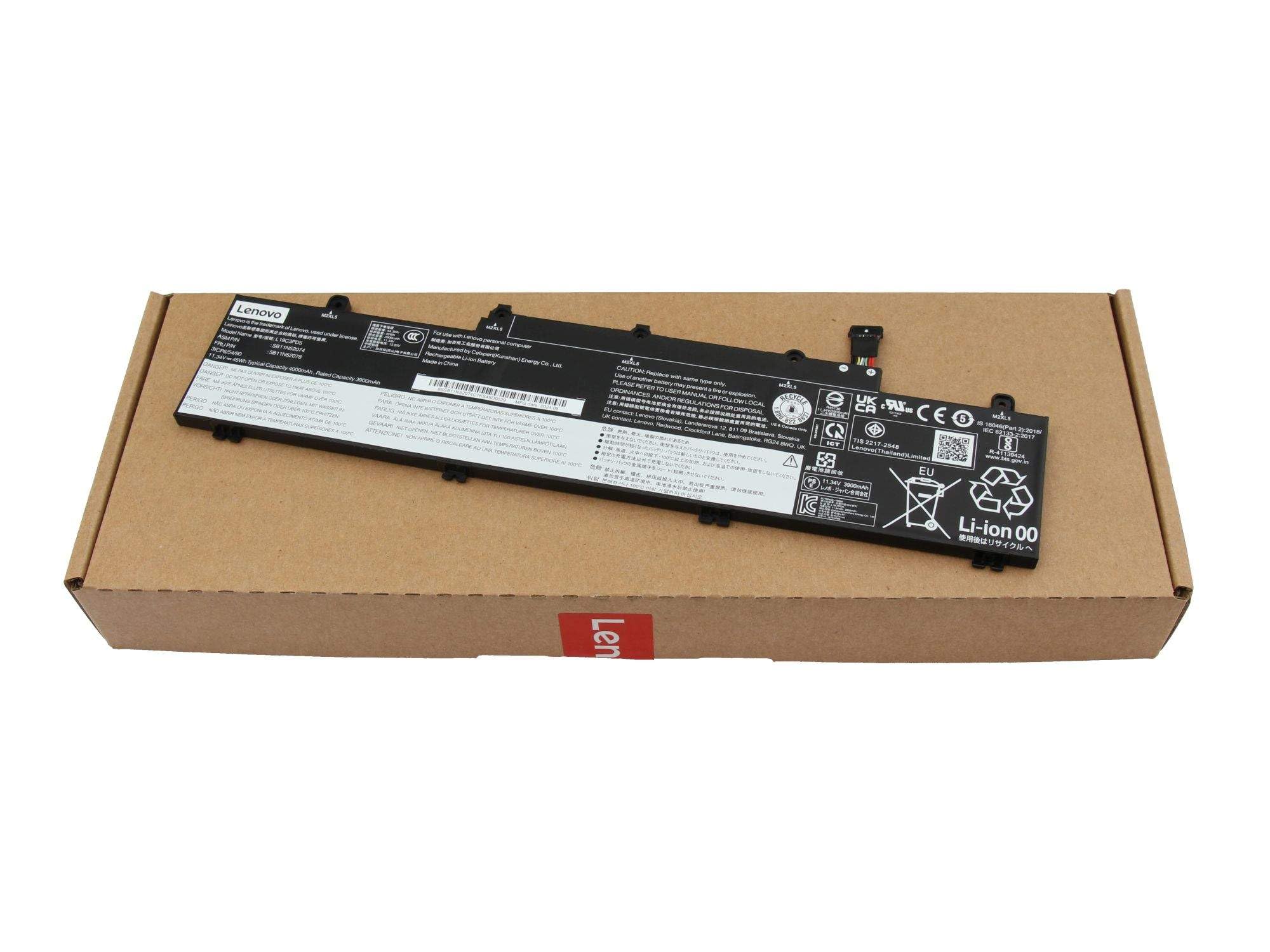 Batterie L19C3PD5 Lenovo PC portable avec capacité 45Wh et 3 cellules 11.34V - 2