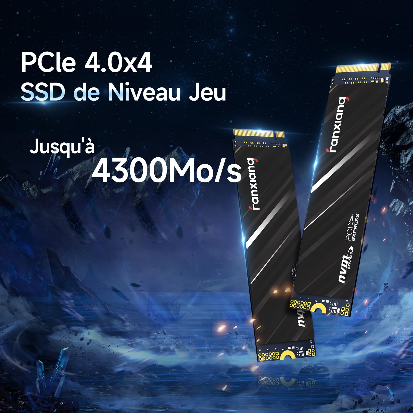 fanxiang SSD 500Go PCIe 4X4 NVMe M.2 3D NAND - Disque SSD Interne jusqu'à 4300Mo/s Solid State Drive Disque Dur Interne SSD pour Les Gamers et Professionnels - S690Q