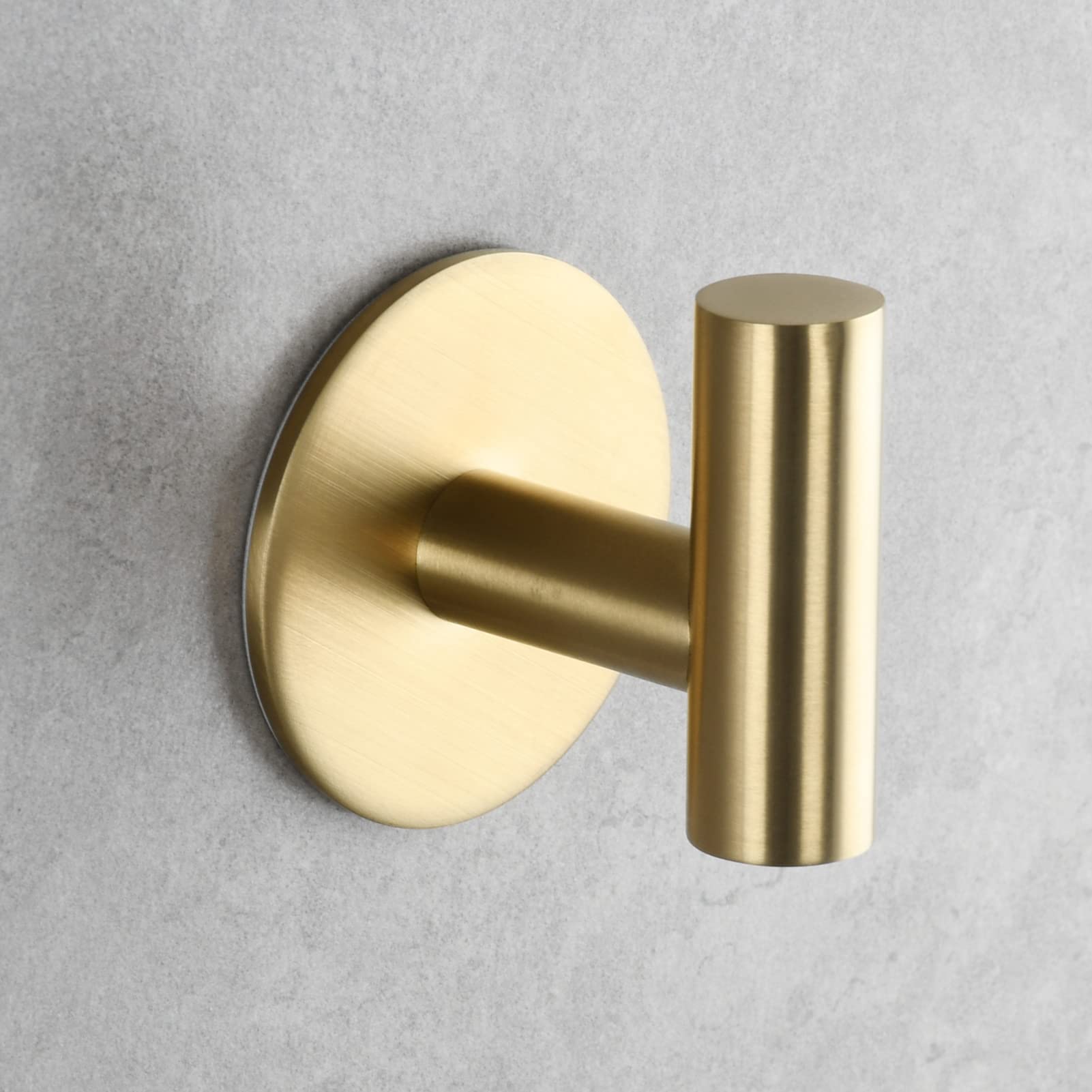 Tecmolog Appendi Accappatoio Bagno Acciaio Inossidabile Senza Foratura Porta Gancio Accappatoio Oro Spazzolato, 2 Pezzi, SBH235J-2