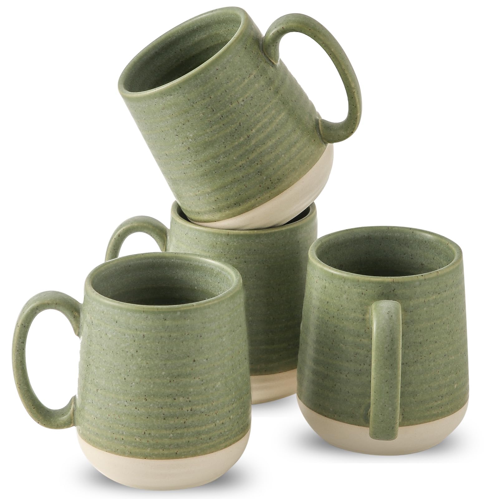 Amazon.com: Large Ceramic Coffee Mugs Set - 15 OZ Porcelain Coffee Latte  Cups Set of 4 with Handle Perfect for Cappuccino, Tea, Mocha, Hot or Cold  Drinks, Unique Glaze Design for Home,