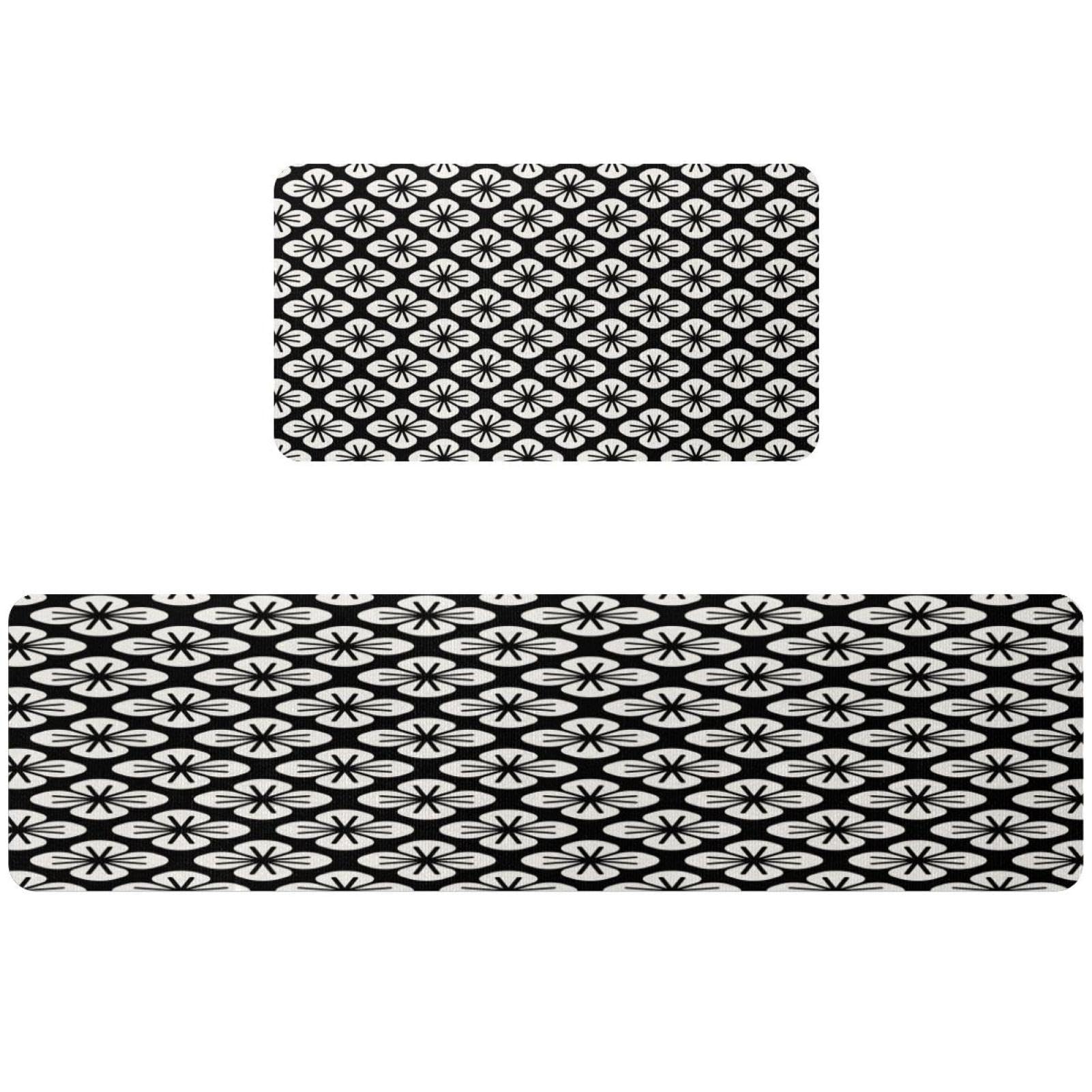 Alfombrillas de cocina con flor de cerezo blanco, pack de 2 alfombras antideslizantes