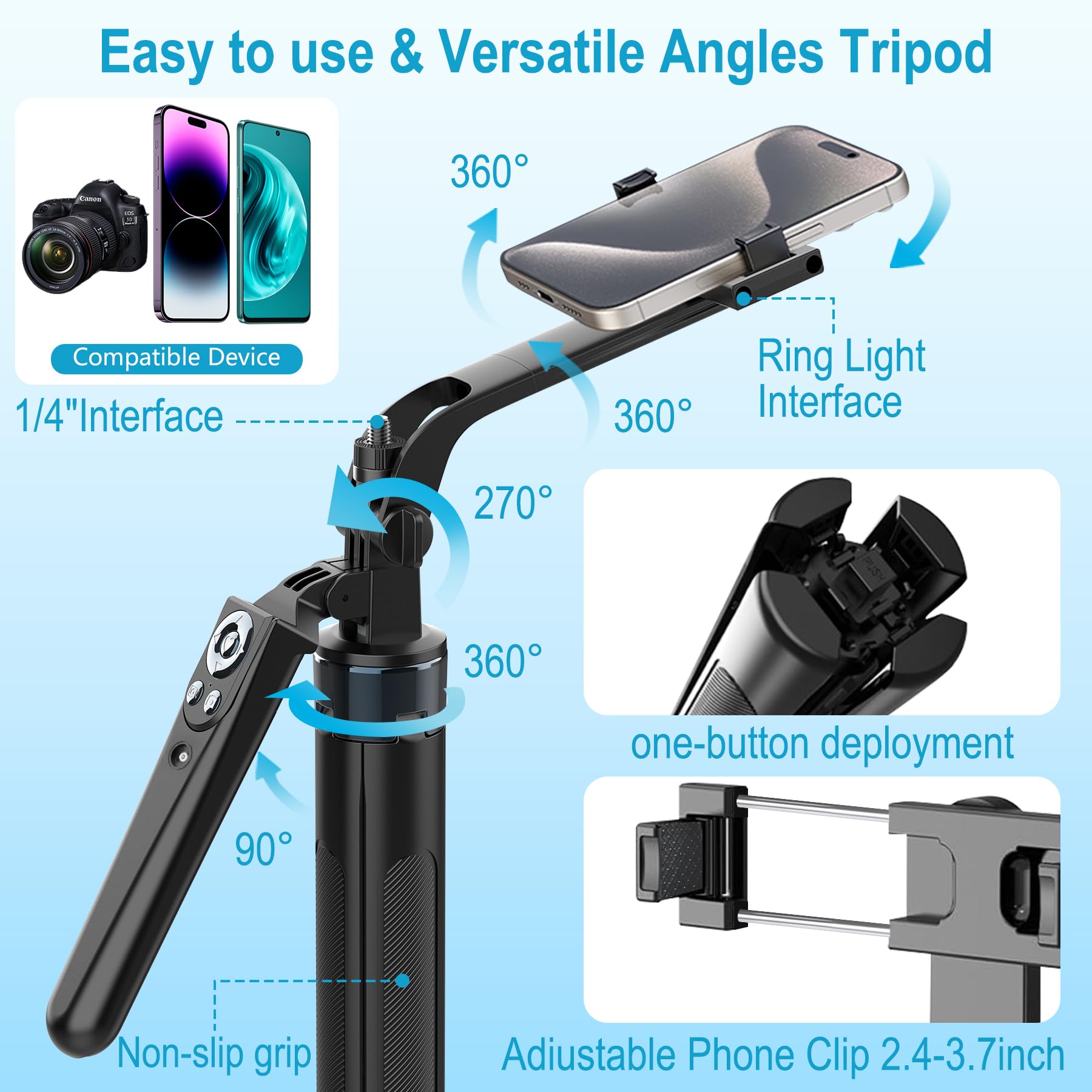 Kit vlogging per iPhone/Android, 63 "Auto Face Tracking Treppiede per iPhone con Luce, Microfoni Wireless, Scrolling Remote Control per TikTok, Content Creator Kit per YouTube Starter Live Streaming