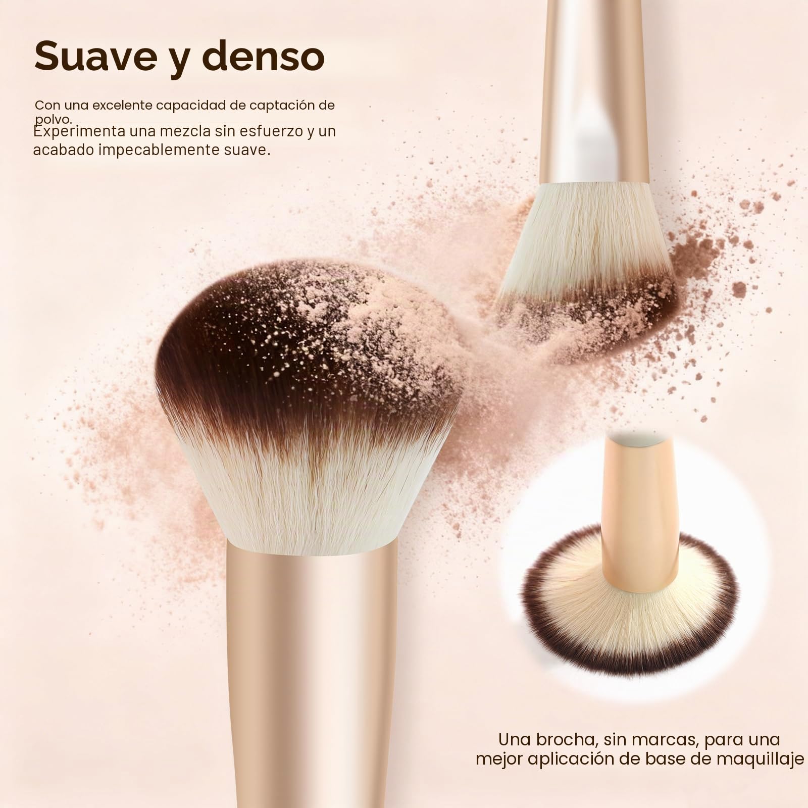 Set de 49 Brochas de Maquillaje Profesionales Premium con Brocha Base y Estuche de Cuero con Espejo - Kit Completo para Contorno, Polvos y Sombras