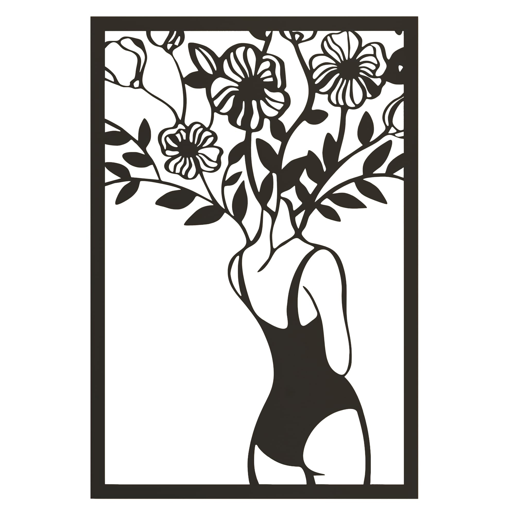FJANKUI Metal Abstract Women Wall Art 