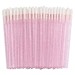 100 Pieces Lipstick Wands Disposable Lip Gloss Cosmetic Applicator Ctystal Lip Wands Bulk- Pink