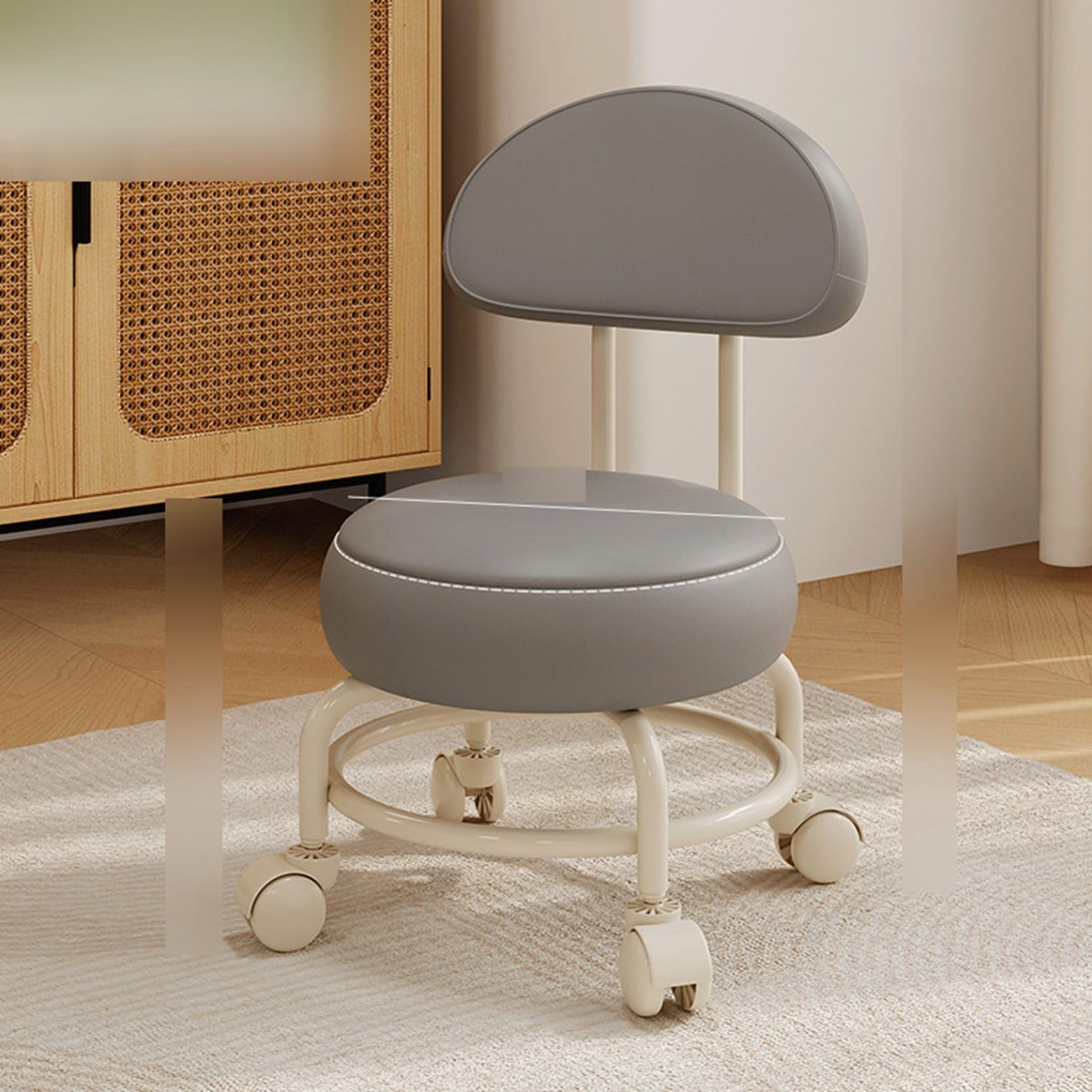 Amazon｜ネイルスツール キャスター付き 背もたれ 厚めクッション 高  