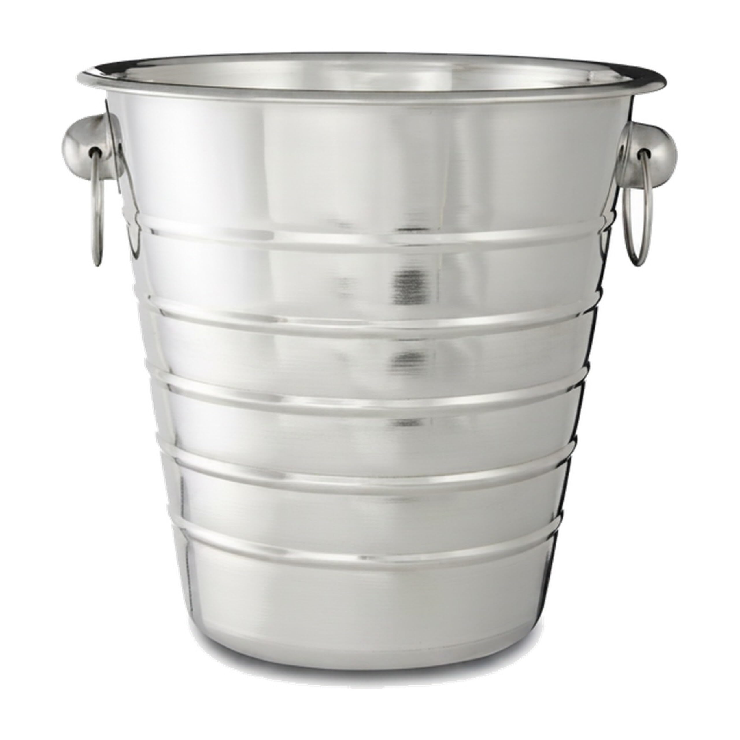 Relaxdays Cestello Ghiaccio, Acciaio con Manici, Secchio per Vino & Champagne, per Feste & Eventi, Ø 21,5 cm, Argento