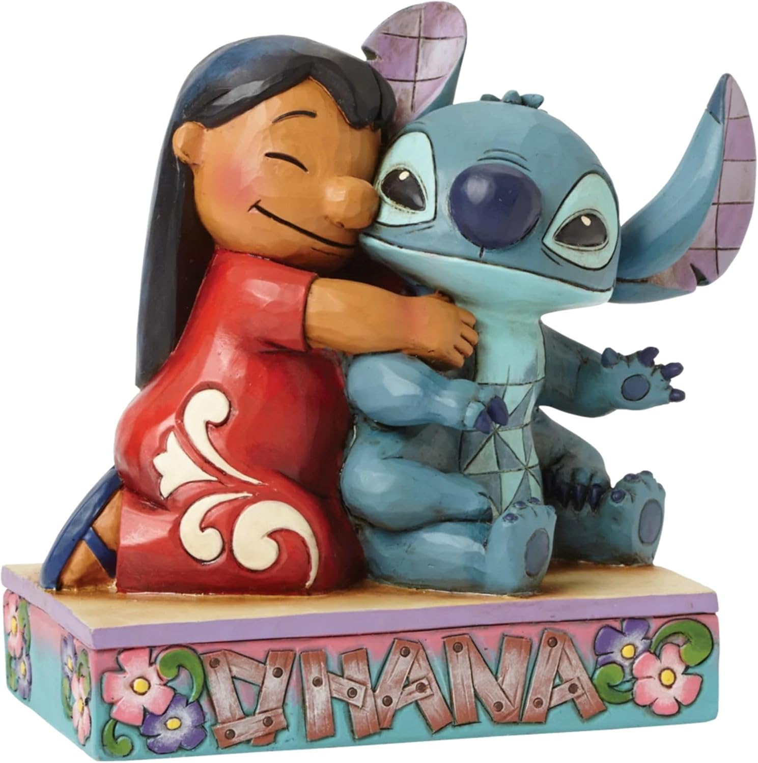 Enesco Disney Traditions Collection by Jim Shore Lilo and Stitch Hugging Figurine- Resin Hand Crafted Painted Ohana Collectible Disney Figurines Decorative Home Decor Statue, 4.8 Inch