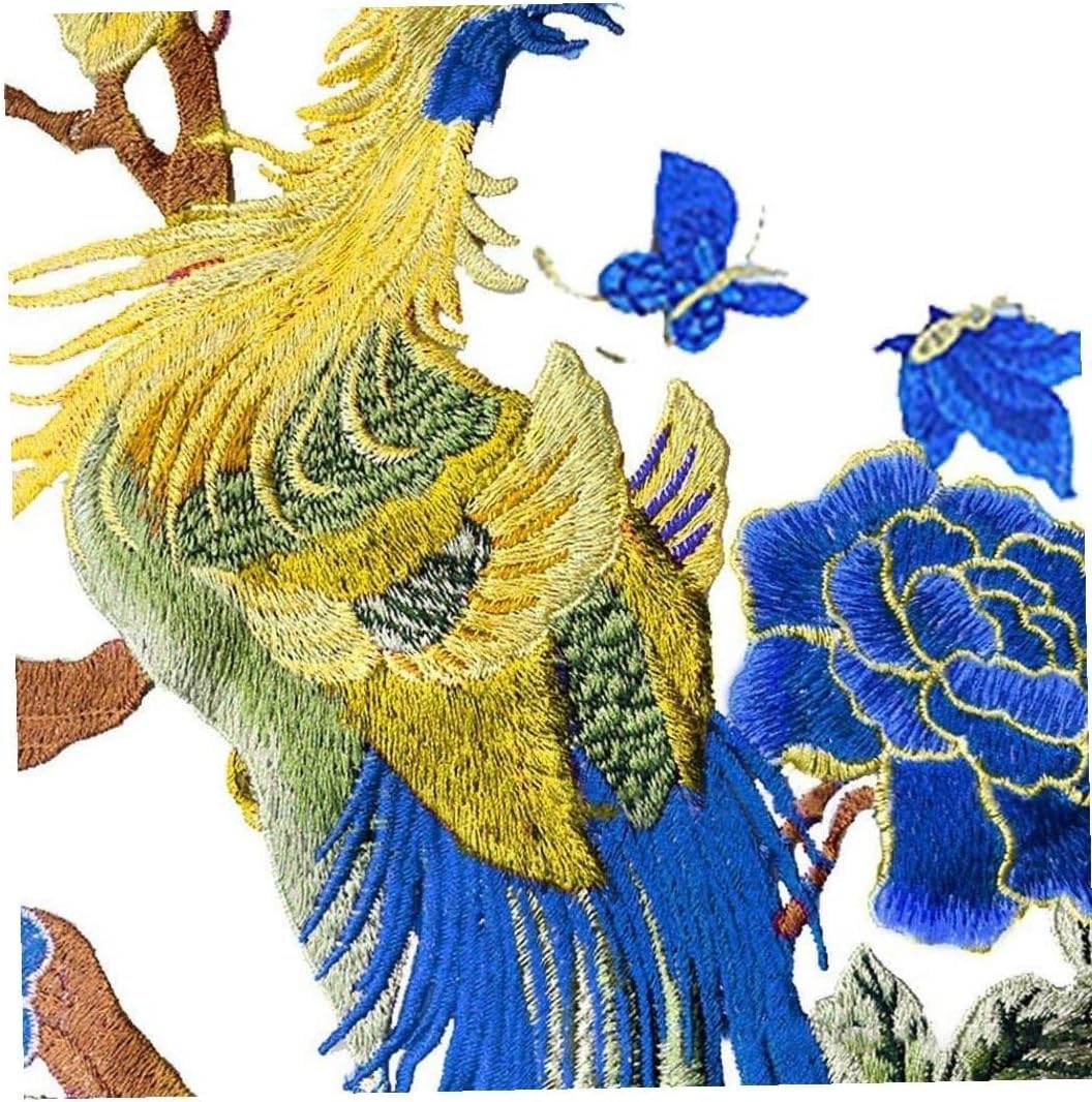 Amazon | 牡丹花 鳳凰 ブーケ クラフト パッチ 刺繍入り