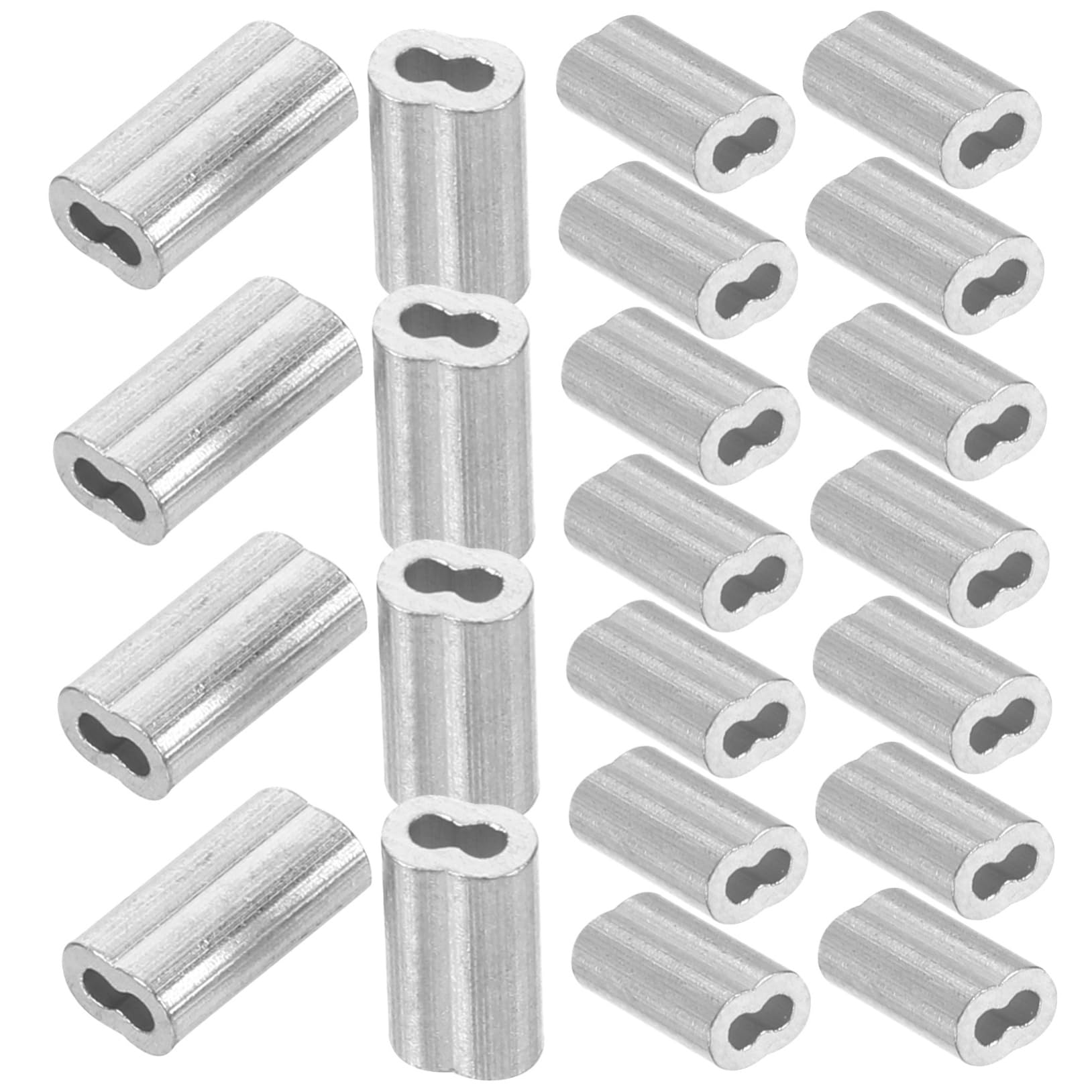 Garneck 8-Shaped Design Wire Rope Chuck 100pcs Cable Crimping Tool Wire Rope Clamp Ferrule Kit