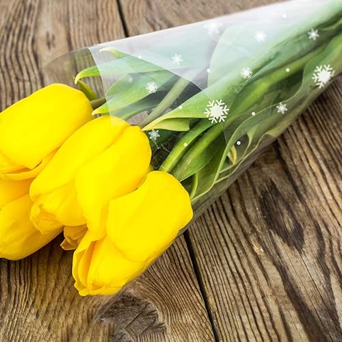 Miniatura 5 de Choisyin Rollo de envoltura de celofán de Navidad, papel de regalo transparente con copos de nieve, papel de plástico grande y transparente para