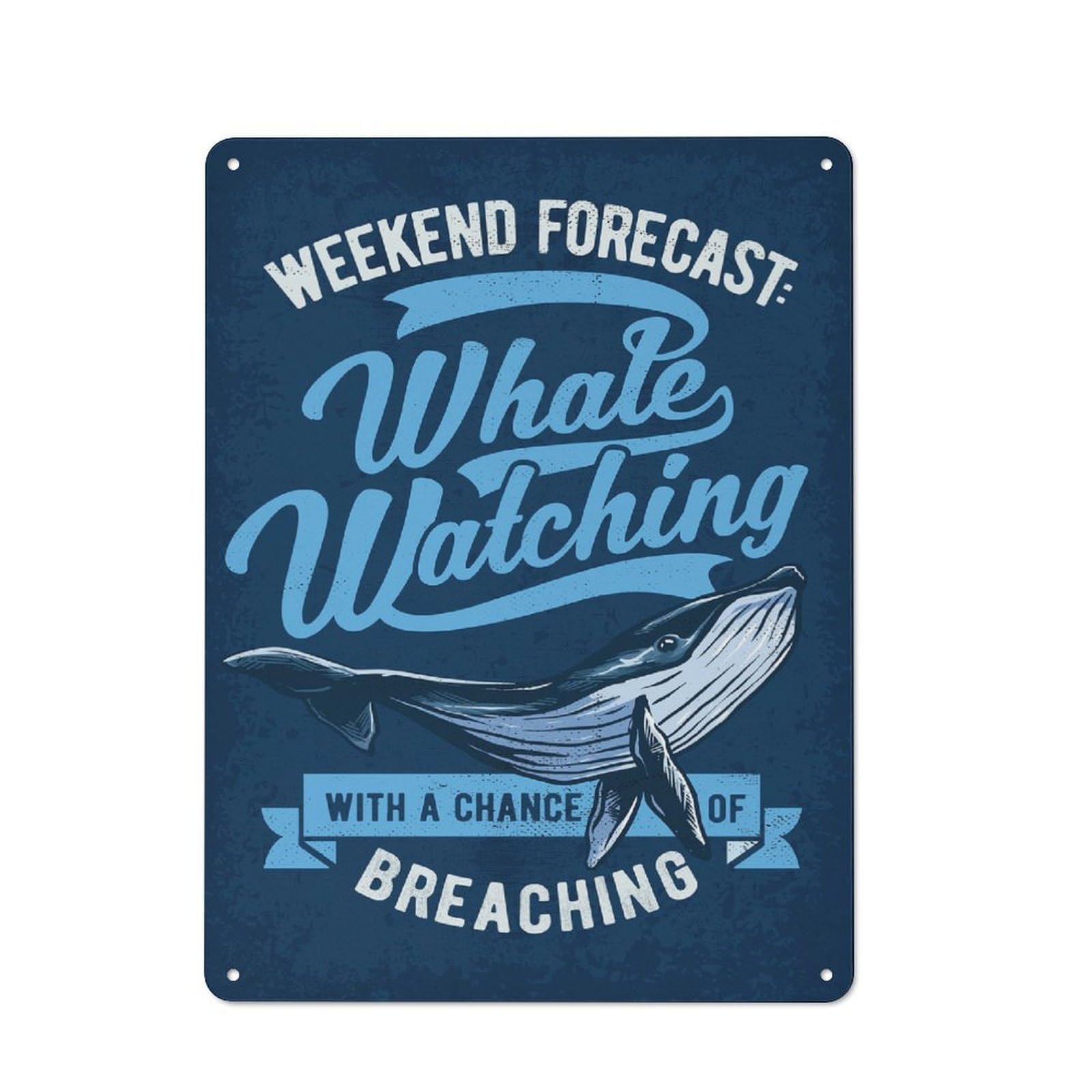 Junmoney Whale Watching Tours Retro Tin Sign 40X30cm For Living Room Or Hallway, Gift For Living Room Decor Lovers During The Christmas Season