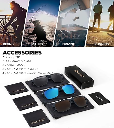 Miniatura 22 de Kaliyadi - Lentes de sol polarizados para hombre, ligeros, con protección ultravioleta, para conducir, pescar y jugar golf