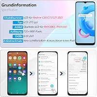 RongZy LCD Kijelző Realme C20/C11/C21 2021 RMX3231 Telefonokhoz - Érintőképernyős Digitalizáló Csereképernyő Kerettel, Szerszámokkal (Fekete 3