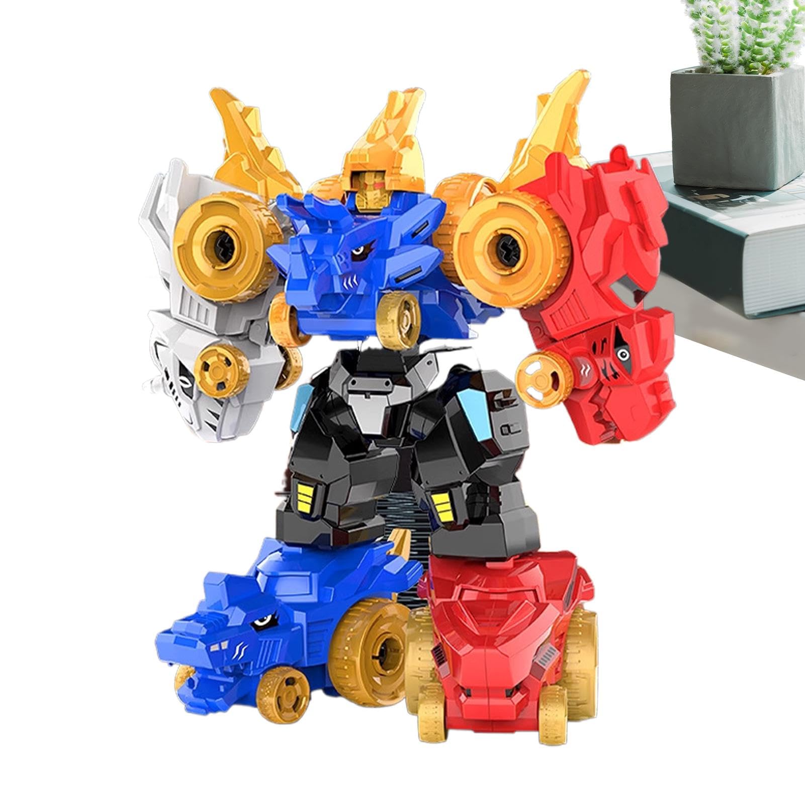 Amazon | ロボット恐竜アクションフィギュア、恐竜ロボット変形 - 5-in